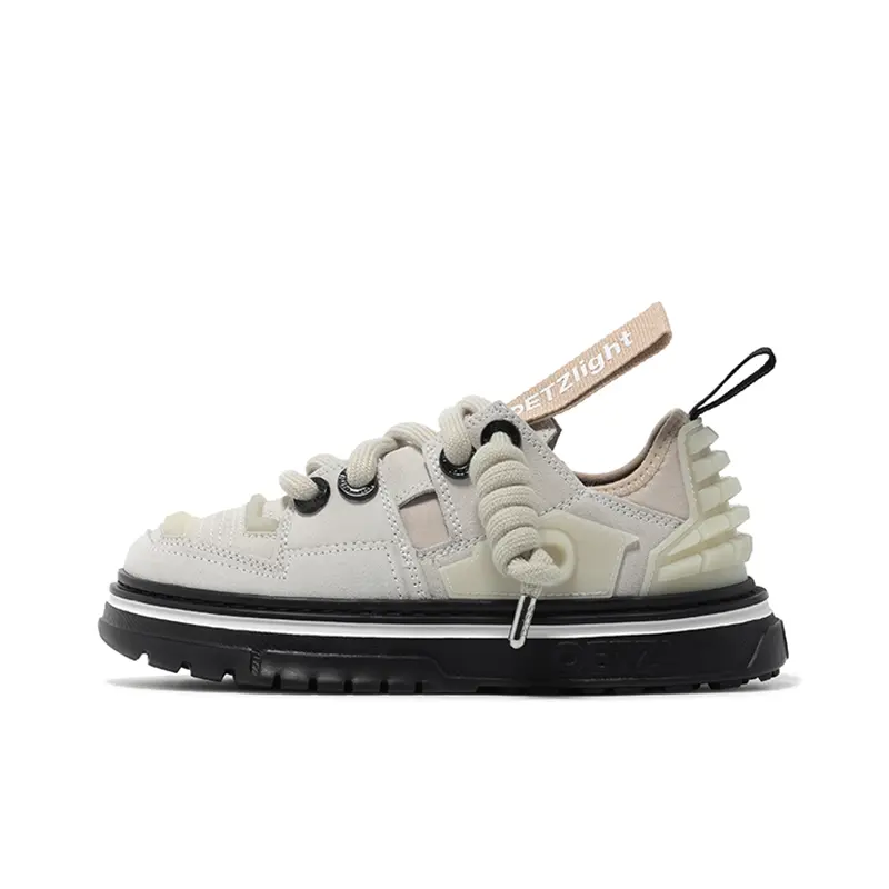 OETZI 3 Ice Man Oz Cow Split Leather Stylish Skateboarding Shoes Unisex Light Gray