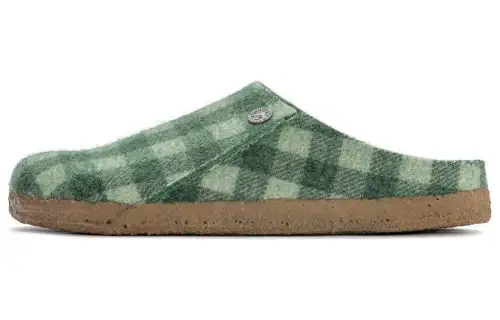 Birkenstock Closed Toe Slippers Unisex Plaid Green Regular