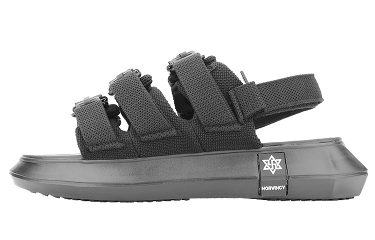 NORVINCY flying woven hollow fashion brand mechanical feel thick sole increased anti-slip anti-odor cushioning outdoor fashion sandals breathable functional magnetic buckle Harajuku style slippers street Japanese sports beach sandals same style for men and women
