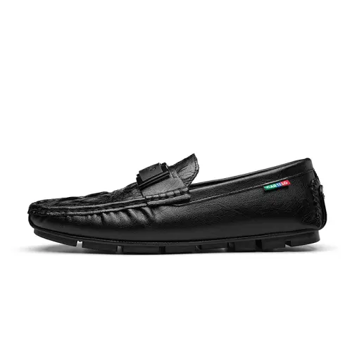 CARTELO Cow Split Leather Men's Casual Shoes Men's Black