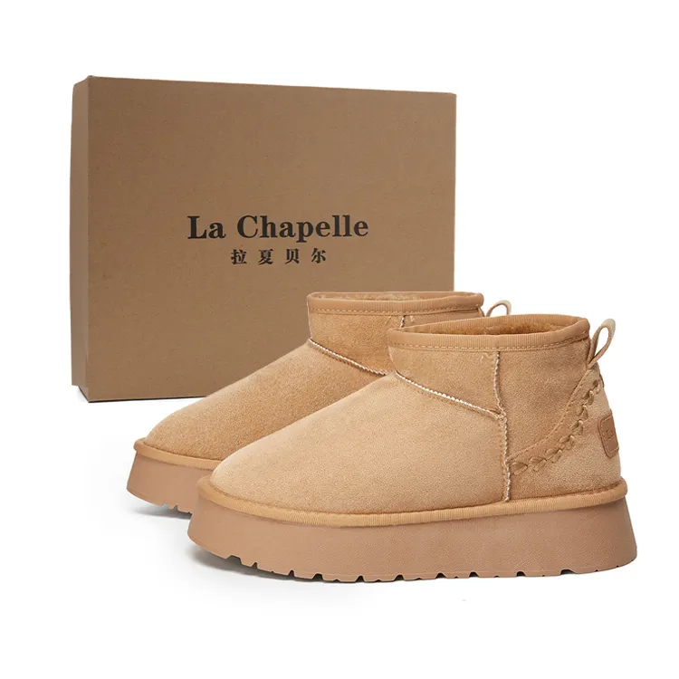 La Chapelle Suede Thermal Short Snow Boots Women's