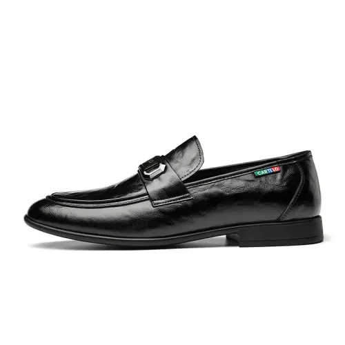 CARTELO Cow Split Leather Men's Casual Shoes Men's Black