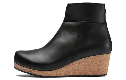 Birkenstock Leather Ankle Boots Women's Black Narrow