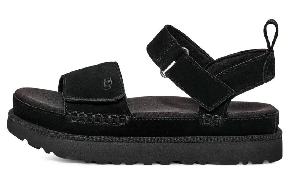 UGG Goldenstar Cow Split Leather Stylish Sandal Women's Black