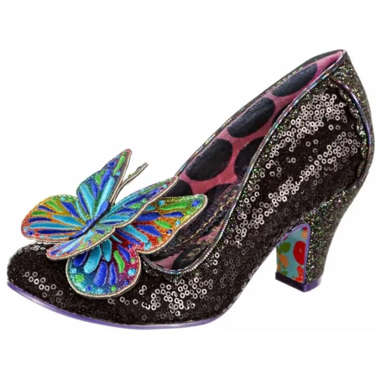 IRREGULAR CHOICE Pu Chunky Heel High Heels 7.2cm Women's Black