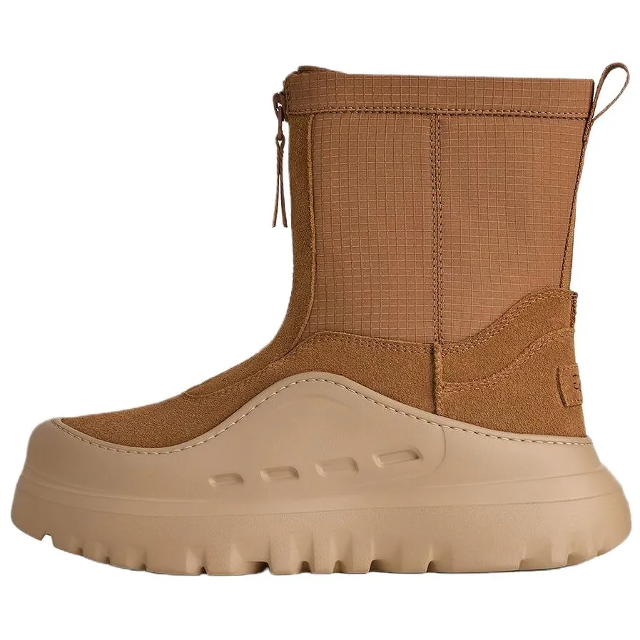 UGG PeakMod Cow Split Leather Ankle Boots Unisex Brown