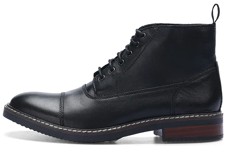 Clarks Top Grain Cow Leather Thermal Waterproof Abrasion Resistant Ankle Length Outdoor Boots Men's Black