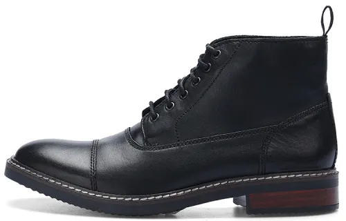 Clarks Top Grain Cow Leather Thermal Waterproof Abrasion Resistant Ankle Length Outdoor Boots Men's Black