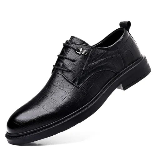 Mulinsen two-layer cowhide commuter business British style formal leather shoes men's black