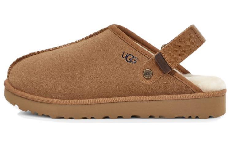 Женские сабо UGG с флисовой подкладкой (коричневые)