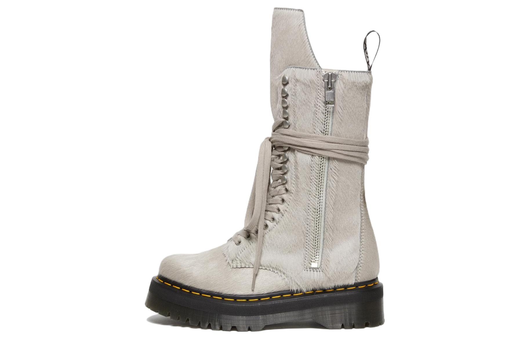 Dr. Martens 1918 Ro Hair On Lace Up Strobe Calf Length Platform Boot 'Rick Owens'