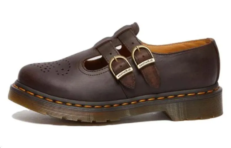 Dr. Martens 8065 Crazy Horse Leather Mary Jane Shoes 'Dark Brown' Women's