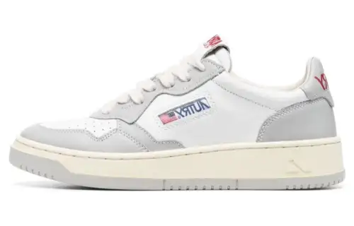 AUTRY Medalist Low Leather 'White Grey And Red Logo' Women's