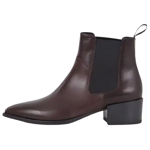 VAGABOND SHOEMAKERS Leather Fashion Trend Short Chelsea Boots 4.7CM Women's Dark Brown