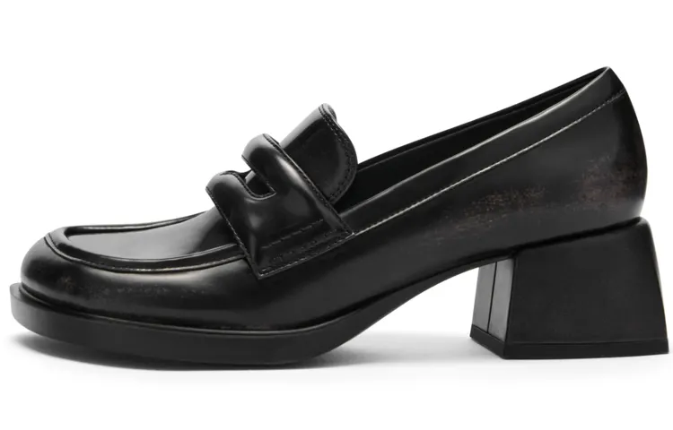 CHARLES&KEITH Loafers Women's Low Top Black/Burgundy/Dark Gray