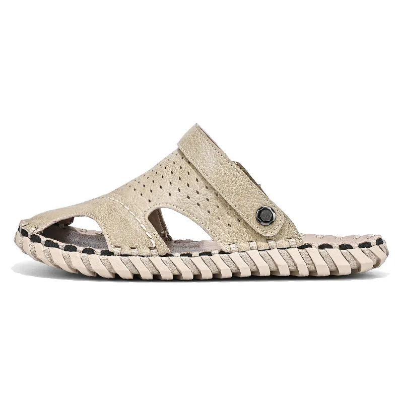 G.N.SHIJIA Microfiber Leather Closed Toe Slippers Men's