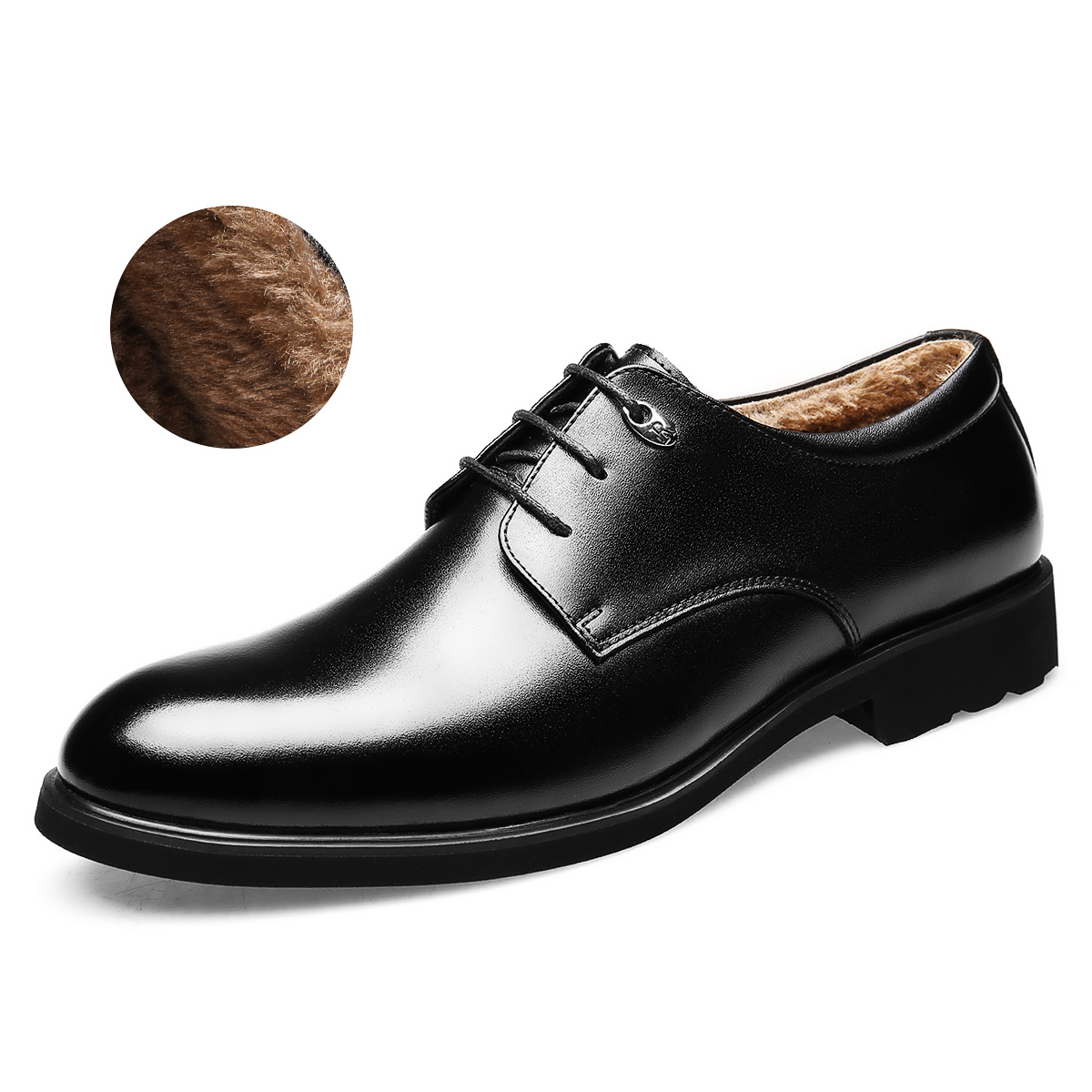 Chint two-layer cowhide men's business derby autumn and winter plus velvet thickening warm soft sole casual lace fashion versatile breathable comfortable pointed toe wedding groom formal leather shoes men's style