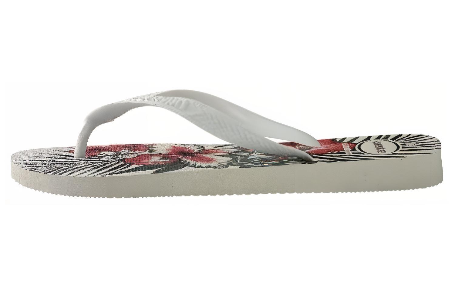 Havaianas Comfortable Round Toe Abrasion Resistant Flip Flops Men's White