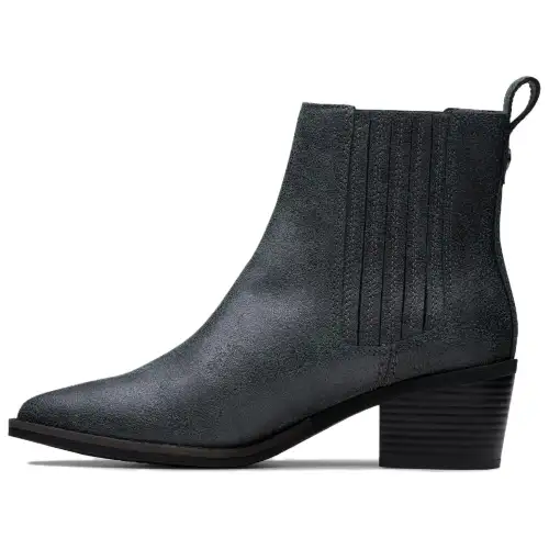 Clarks Leather Short Chelsea Boots Women's Asphalt Gray