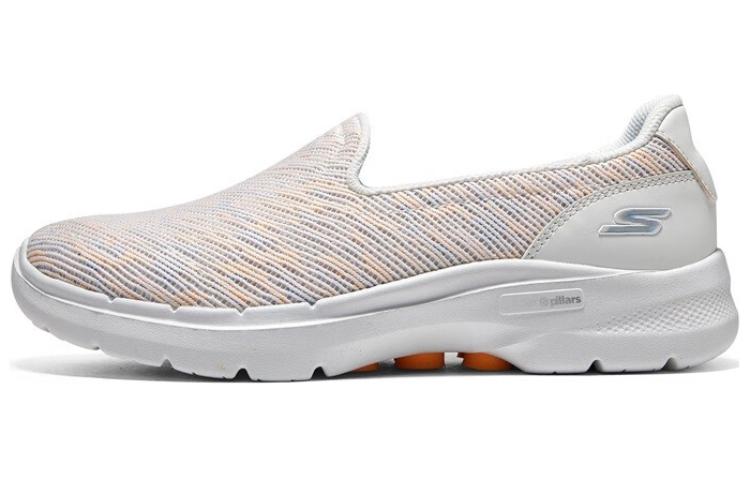 Skechers Skechers Go Walk 6 mesh comfortable and easy to wear low-cut lifestyle shoes for women gray white orange