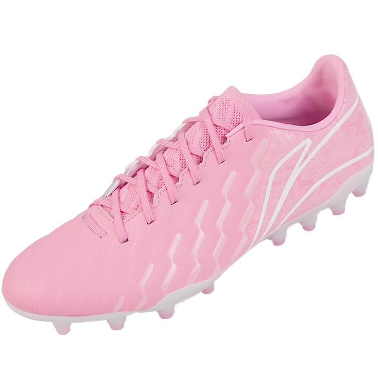 Li Ning MG Multi Ground Artificial Turf Cushioning Slip Resistant Abrasion Resistant Soccer Shoes Men’s Pink