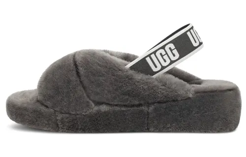 UGG Fab Yet Shearling Stylish Sandal Women's Gray