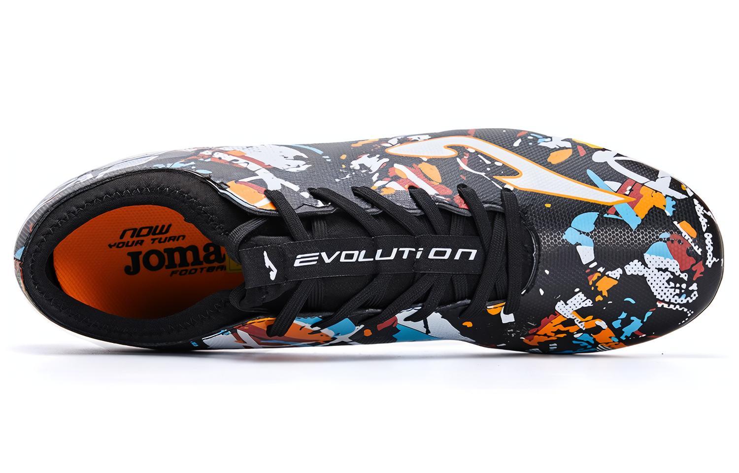 Joma Evolution MG Multi Ground Composite Material Slip Resistant Abrasion Resistant Soccer Shoes Men’s Black Gray