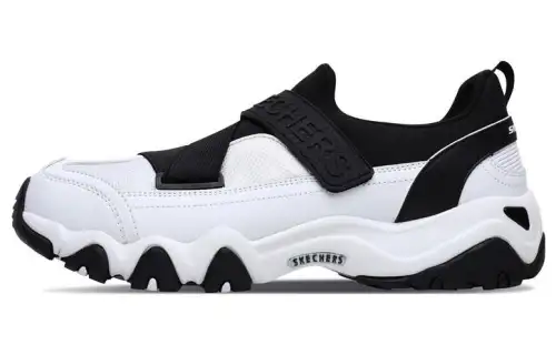 Skechers D'LITES 2.0 2.0 Mesh, Artificial Leather Mid top Sports Casual Shoes Women's White Black