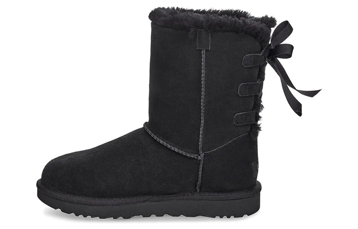 UGG Short Bow Stiefel Fleece Lined Black Women's