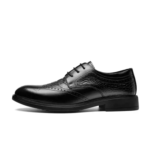 CARTELO Cow Split Leather Dress Shoes Men's Black