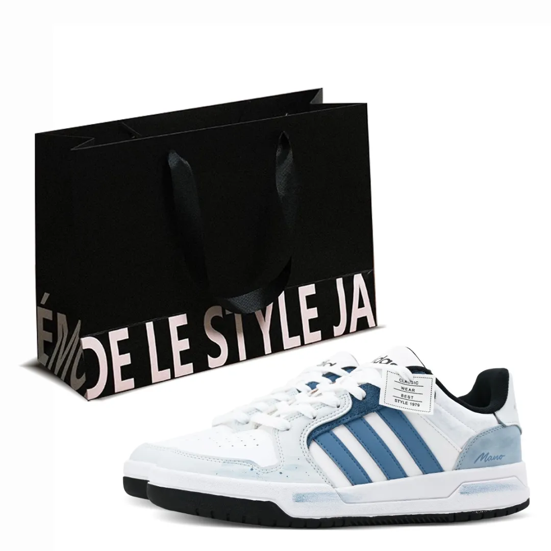 Adidas Neo Entrap Haze Blue, Shopping Bag Low top Vintage Basketball Shoes Unisex White Blue
