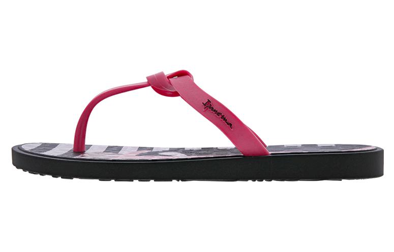 Ipanema Rubber Sole Abrasion Resistant Flip Flops Women's Pink Black