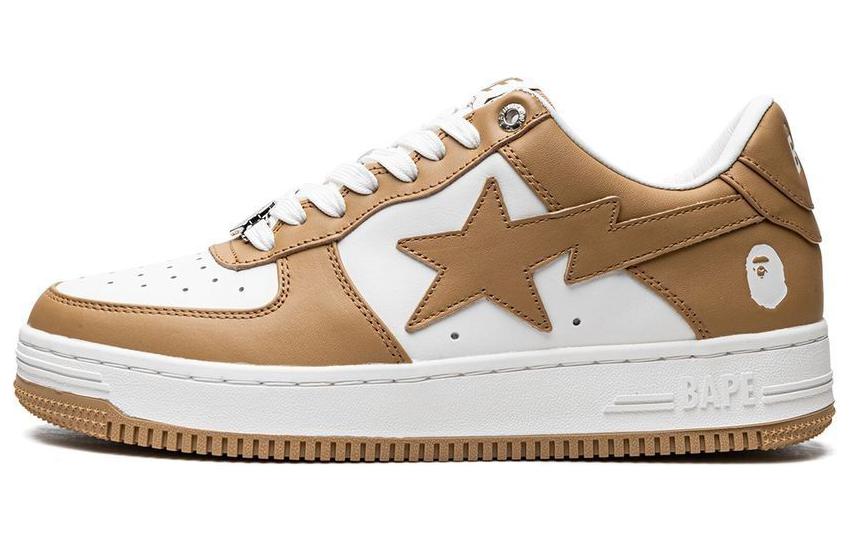 Мужские кеды A BATHING APE BAPE STA (бело-коричневые)
