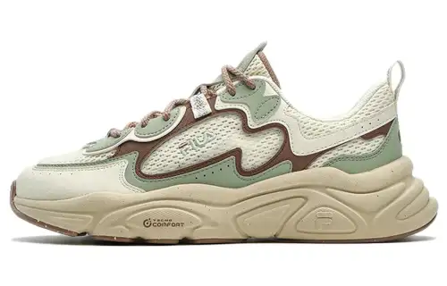 FILA Fila MARS 1S+ LE fabric synthetic leather TPU Mars shoes trendy low-cut lifestyle shoes for women, off-white green