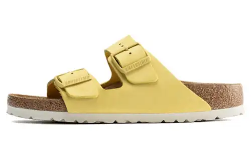 Birkenstock Suede Fashion Trend Slide Slippers Women's Yellow Brown Regular
