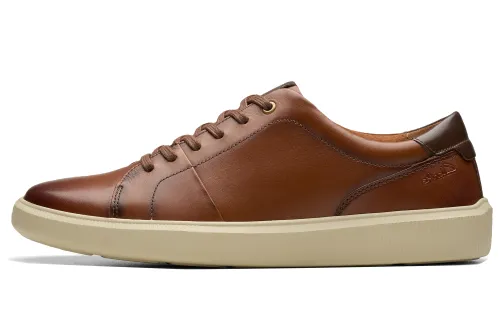 Clarks Cow Leather Low top Skateboard Shoes Men's Tan