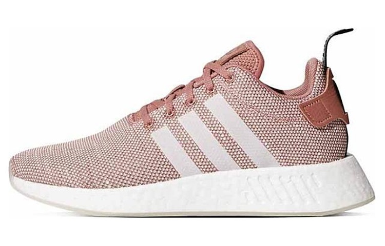 Женские кроссовки adidas originals NMD_R2 Ash Pink Logo (розово-белые)