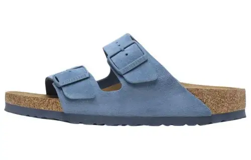 Birkenstock Arizona Soft Footbed Suede Slide Slippers Unisex Blue
