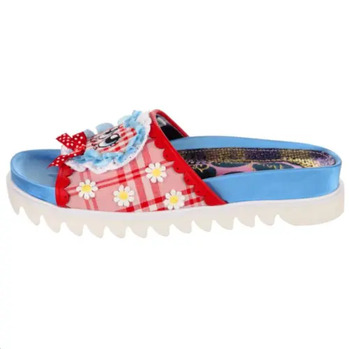 IRREGULAR CHOICE Slide Slippers Unisex Blue Red