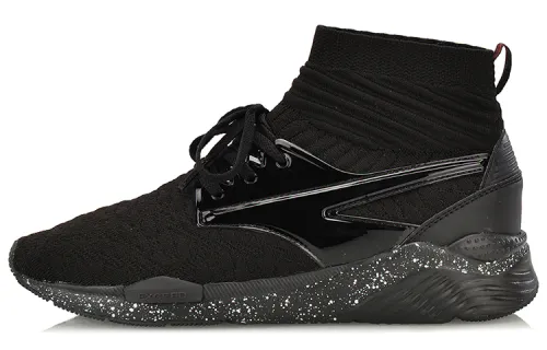 Li Ning Exceed Casual Shoes Women's High Top Black/Silver