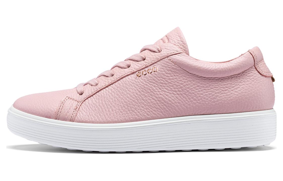 Ecco Soft Cool 60 Anniversary Cow Leather Stylish Skateboarding Shoes Women's Silver Pink
