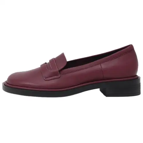 CHARLES&KEITH Rumi Cow Leather Mary Jane Shoes Women's Burgundy