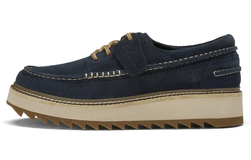 Clarks Cow Split Leather Casual Shoes Men's Marine Blue