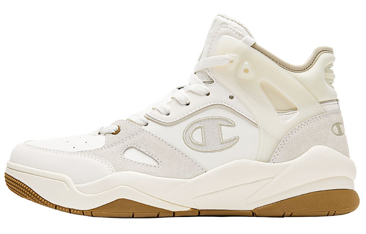 Champion Retro Sports Collection Champ Hoop Mid Athleisure Mid top Vintage Basketball Shoes Men's White Yellow