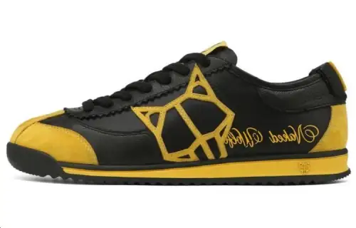 Naked Wolfe Vital Leather Low top Casual Shoes Women's Black Yellow