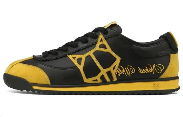 Naked Wolfe Vital Leather Low top Casual Shoes Women's Black Yellow