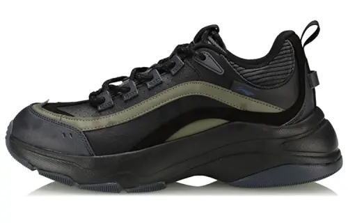 Li Ning Aurora WindWalker Cushioning Coverage Support Low top Casual Shoes Unisex Black Green