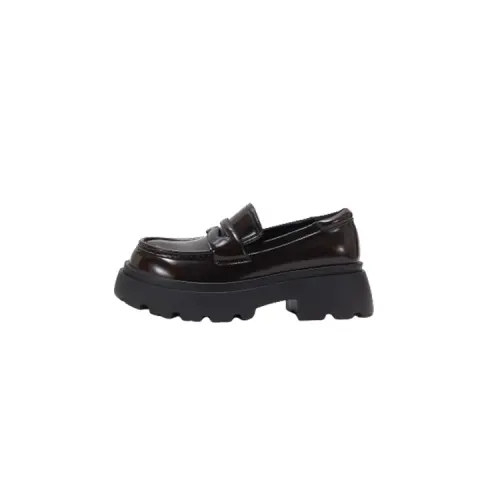Teenie Weenie Synthetic Leather Loafers Women's Burgundy