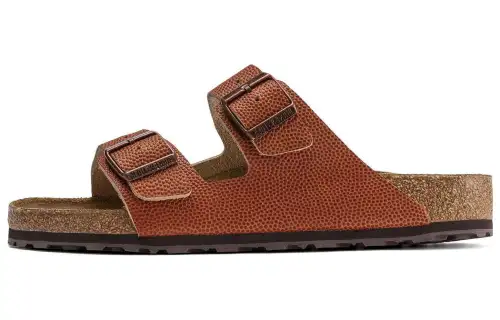 Birkenstock Leather Slide Slippers Men's Ginger Brown Regular