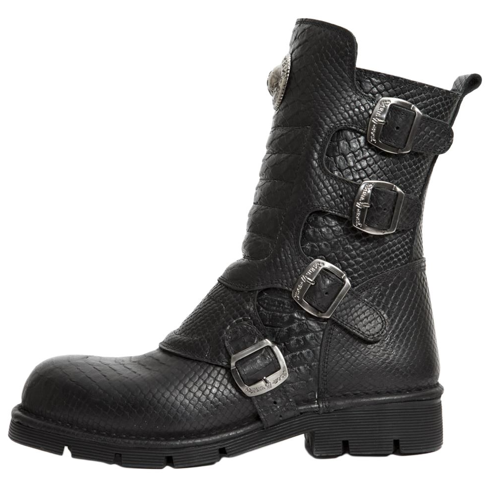 NEW ROCK Crew Combat Boots Unisex Black